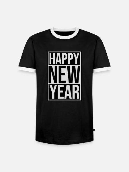 Citation Bonne année - T-shirt contrasté Homme - noir/blanc