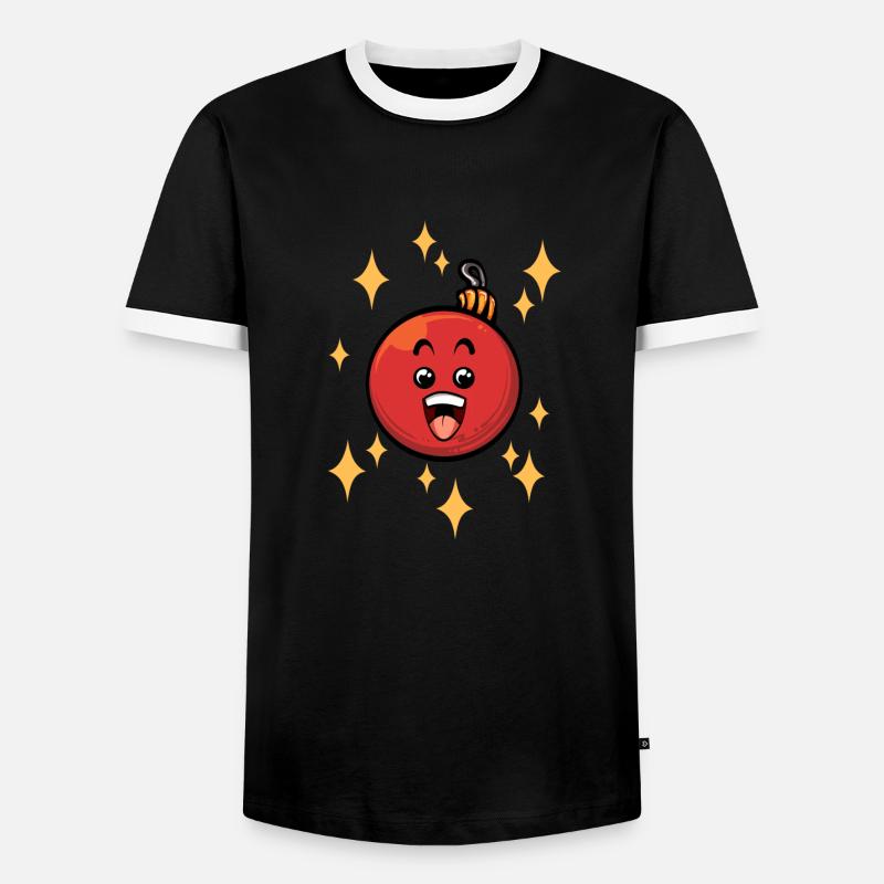Lustige Weihnachtskugel #3/9 - Männer Kontrast-T-Shirt - Schwarz/Weiß