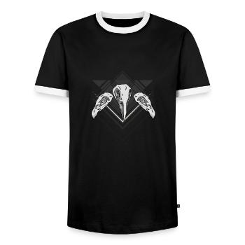 Bird Skull - T-shirt contrasté Homme - noir/blanc - Devant - AI Model Female 172 light (172cm) & AI Model Male 178 light (178cm)
