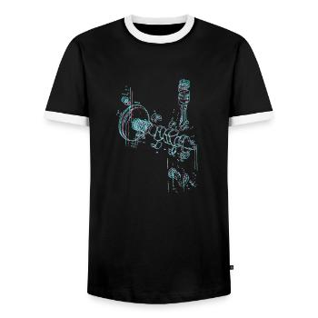 screws,drawing,screwdriver,screw,blue - Men's Ringer Shirt - black/white - Front - AI Model Female 172 light (172cm) & AI Model Male 178 light (178cm)