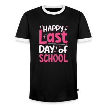 Dernier jour d’école - T-shirt contrasté Homme - noir/blanc - Devant - AI Model Female 172 light (172cm) & AI Model Male 178 light (178cm)