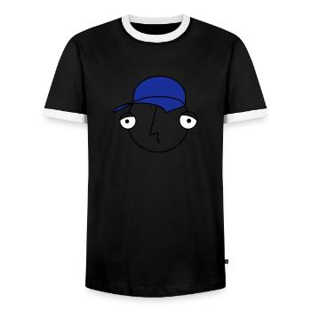 Lame-o - Men's Ringer Shirt - black/white - Front - AI Model Female 172 light (172cm) & AI Model Male 178 light (178cm)