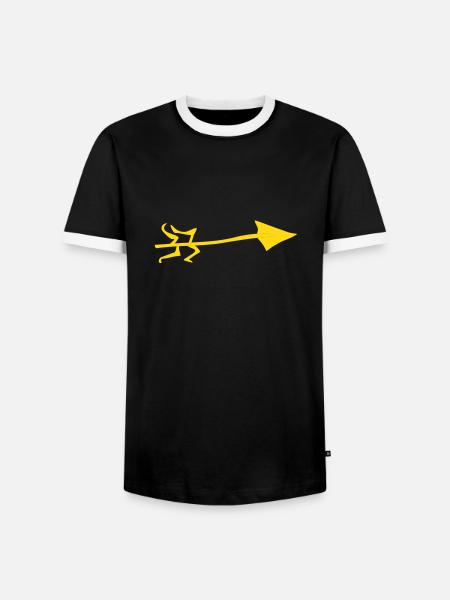 Symbol - Shooting Arrow - Men's Ringer Shirt - black/white