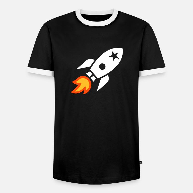 Rocket - Men's Ringer Shirt - black/white