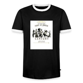 1000038234 - Men's Ringer Shirt - black/white - Front - AI Model Female 172 light (172cm) & AI Model Male 178 light (178cm)