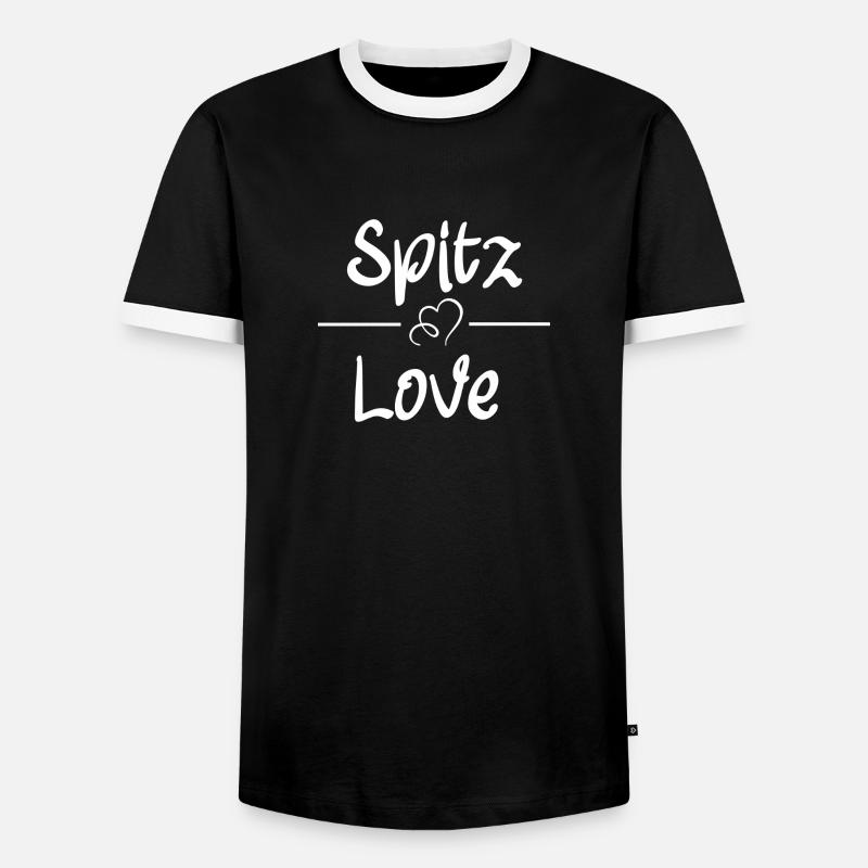 Spitz Love - Männer Kontrast-T-Shirt - Schwarz/Weiß