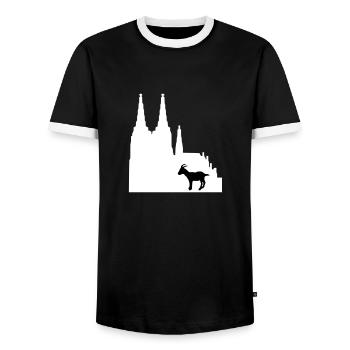 stadt_koeln - Men's Ringer Shirt - black/white - Front - AI Model Female 172 light (172cm) & AI Model Male 178 light (178cm)