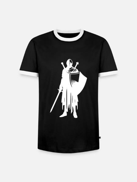 Schwertkrieger Stolzer Ritter Krieger - Männer Kontrast-T-Shirt - Schwarz/Weiß