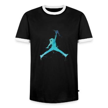 Volley-ball Beach Volley cadeau - T-shirt contrasté Homme - noir/blanc - Devant - AI Model Female 172 light (172cm) & AI Model Male 178 light (178cm)
