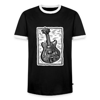 Guitare, guitariste - T-shirt contrasté Homme - noir/blanc - Devant - AI Model Female 172 light (172cm) & AI Model Male 178 light (178cm)