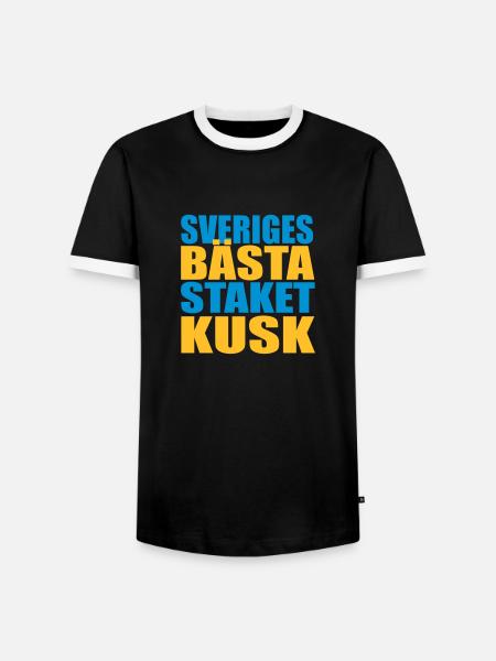 Sveriges bästa staketkusk! - Kontrast-T-shirt herr - svart/vit