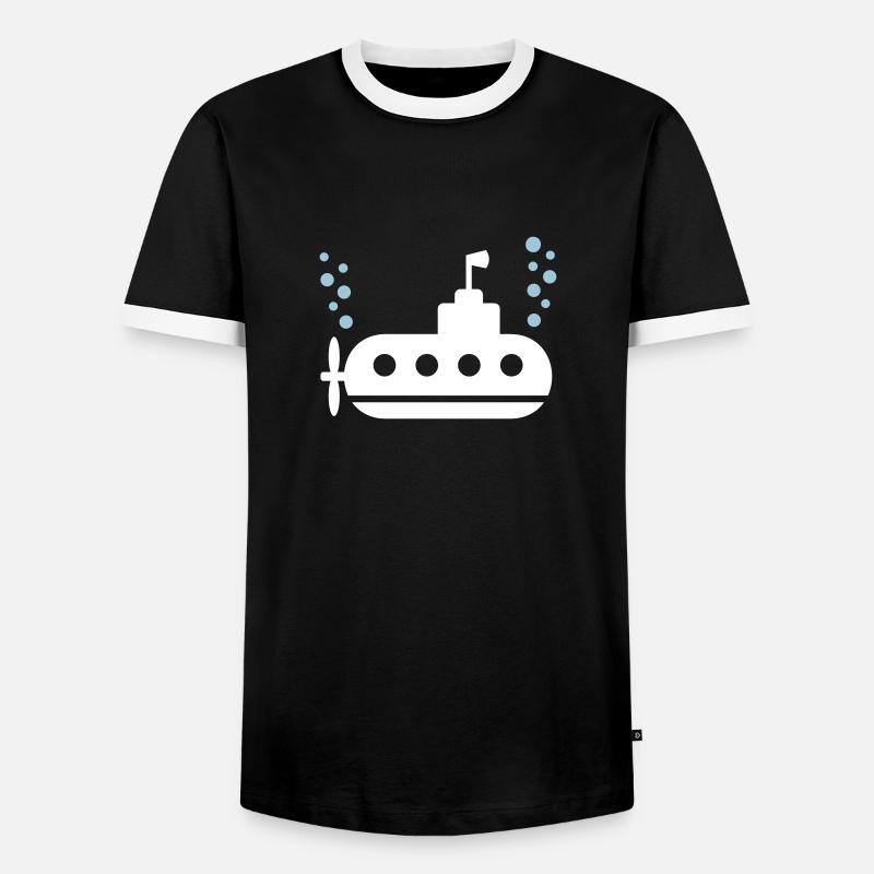 U-Boot - Männer Kontrast-T-Shirt - Schwarz/Weiß