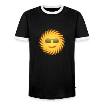 Soleil avec des lunettes de soleil. Idée de cadeau - T-shirt contrasté Homme - noir/blanc - Devant - AI Model Female 172 light (172cm) & AI Model Male 178 light (178cm)