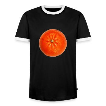 mandarin mandarin veggie vegetables fruits1 - Men's Ringer Shirt - black/white - Front - AI Model Female 172 light (172cm) & AI Model Male 178 light (178cm)