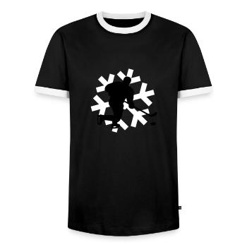 eishockey_c_2c - T-shirt contrasté Homme - noir/blanc - Devant - AI Model Female 172 light (172cm) & AI Model Male 178 light (178cm)