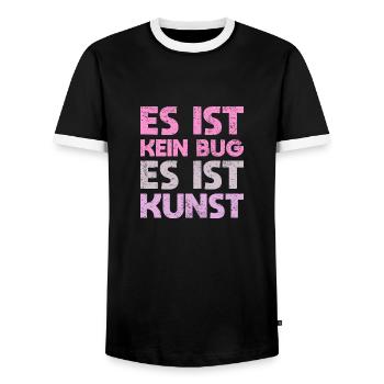 Es Ist Kein Bug, Es Ist Kunst - Männer Kontrast-T-Shirt - Schwarz/Weiß - Vorne - AI Model Female 172 light (172cm) & AI Model Male 178 light (178cm)