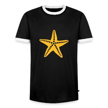 Étoile de mer - T-shirt contrasté Homme - noir/blanc - Devant - AI Model Female 172 light (172cm) & AI Model Male 178 light (178cm)