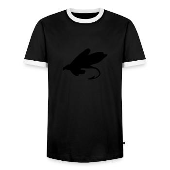 fluga - Männer Kontrast-T-Shirt - Schwarz/Weiß - Vorne - AI Model Female 172 light (172cm) & AI Model Male 178 light (178cm)