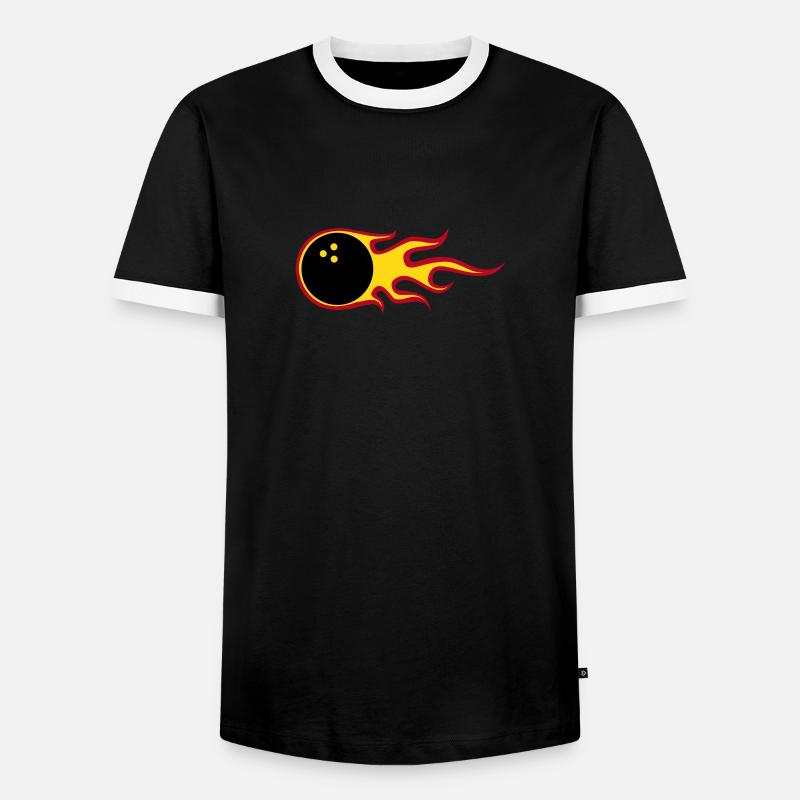 Ball on Fire - Männer Kontrast-T-Shirt - Schwarz/Weiß