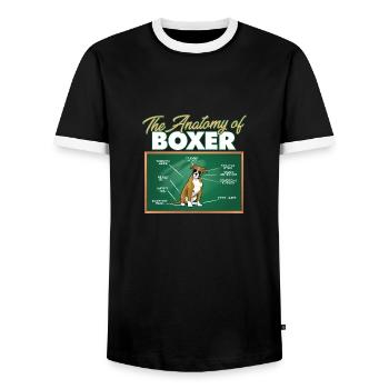 Anatomy Of A Boxer I Funny Boxer - Männer Kontrast-T-Shirt - Schwarz/Weiß - Vorne - AI Model Female 172 light (172cm) & AI Model Male 178 light (178cm)