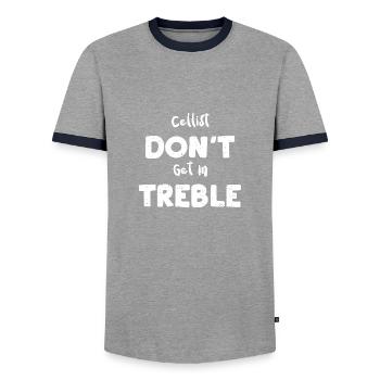 Violoncelliste Ne Pas Entrer Dans Les Aigus - T-shirt contrasté Homme - gris/marine  - Devant - AI Model Female 172 light (172cm) & AI Model Male 178 light (178cm)