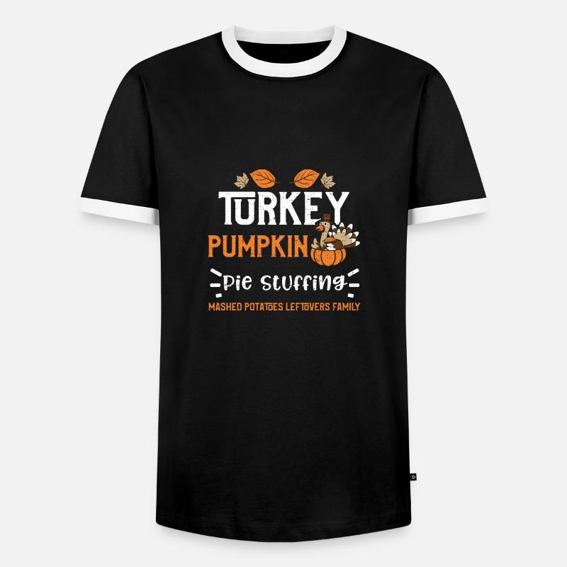 Turkey Pumpkin Pie Stuffing mash... - Männer Kontrast-T-Shirt - Schwarz/Weiß