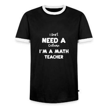 I Don't Need A Costume I'm A Mat... - Men's Ringer Shirt - black/white - Front - AI Model Female 172 light (172cm) & AI Model Male 178 light (178cm)