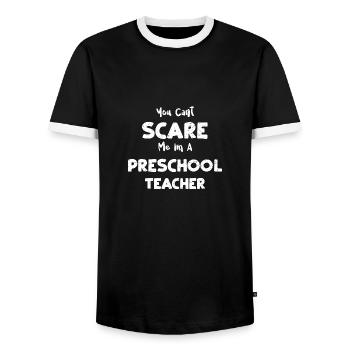 You Cant Scare Me Im A Preschool... - Männer Kontrast-T-Shirt - Schwarz/Weiß - Vorne - AI Model Female 172 light (172cm) & AI Model Male 178 light (178cm)
