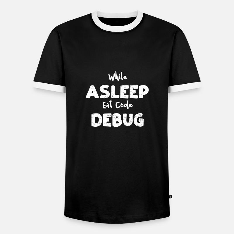 While Asleep Eat Code Debug - Männer Kontrast-T-Shirt - Schwarz/Weiß
