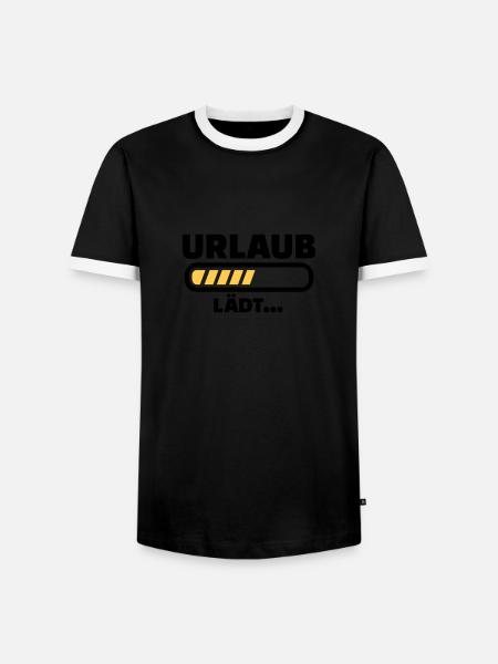 Urlaub - Männer Kontrast-T-Shirt - Schwarz/Weiß