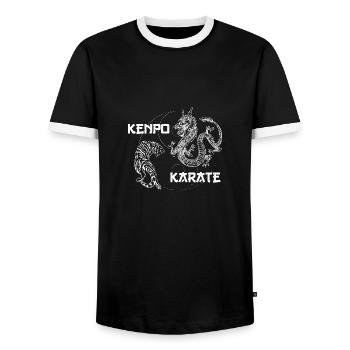 Kenpo Karate - Kampfsport - Männer Kontrast-T-Shirt - Schwarz/Weiß - Vorne - AI Model Female 172 light (172cm) & AI Model Male 178 light (178cm)