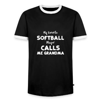 Mon appel de joueur de softball préféré... - T-shirt contrasté Homme - noir/blanc - Devant - AI Model Female 172 light (172cm) & AI Model Male 178 light (178cm)