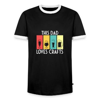 Vatertag This Daddy Loves Crafts Bier - Männer Kontrast-T-Shirt - Schwarz/Weiß - Vorne - AI Model Female 172 light (172cm) & AI Model Male 178 light (178cm)