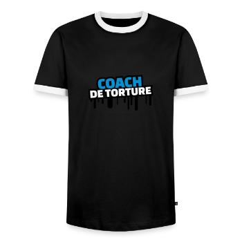 coach de torture - T-shirt contrasté Homme - noir/blanc - Devant - AI Model Female 172 light (172cm) & AI Model Male 178 light (178cm)