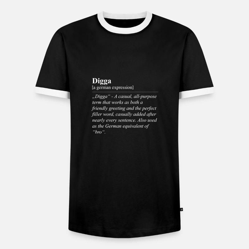 Digga Funny German Idiom - Men's Ringer Shirt - black/white