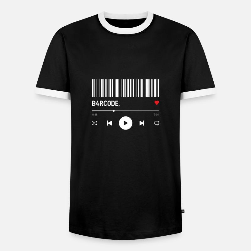 B4RCODE. Chanson - T-shirt contrasté Homme - noir/blanc