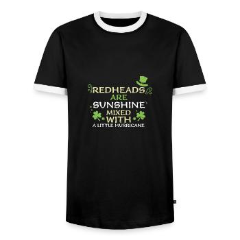 Redheads Are Sunshine Mixed With... - Men's Ringer Shirt - black/white - Front - AI Model Female 172 light (172cm) & AI Model Male 178 light (178cm)