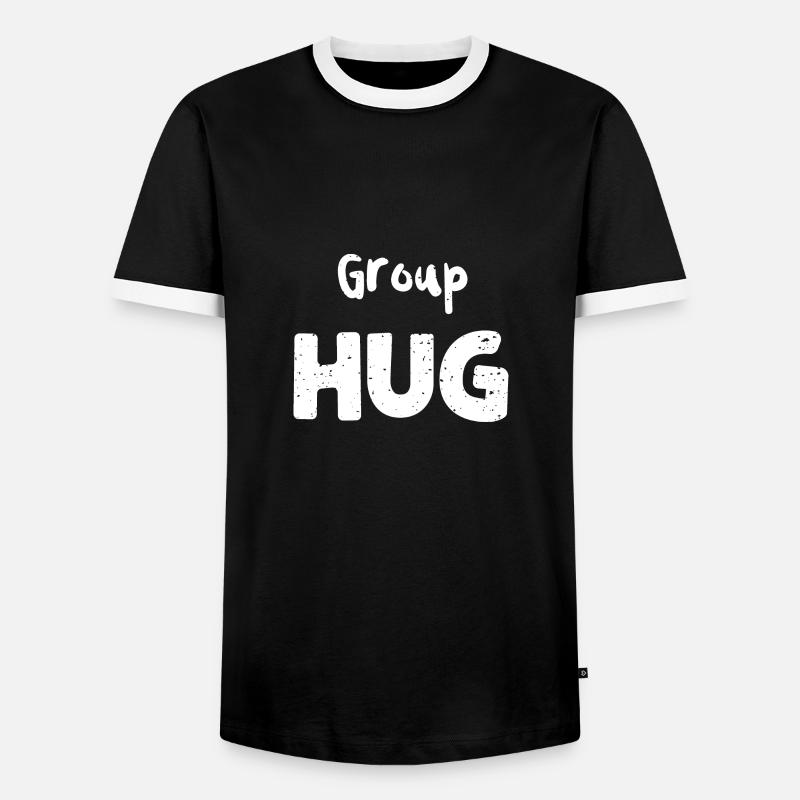 Group Hug - Camping - Männer Kontrast-T-Shirt - Schwarz/Weiß