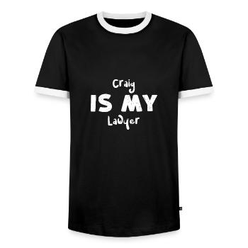Craig Is My Lawyer - Lawyer - Men's Ringer Shirt - black/white - Front - AI Model Female 172 light (172cm) & AI Model Male 178 light (178cm)