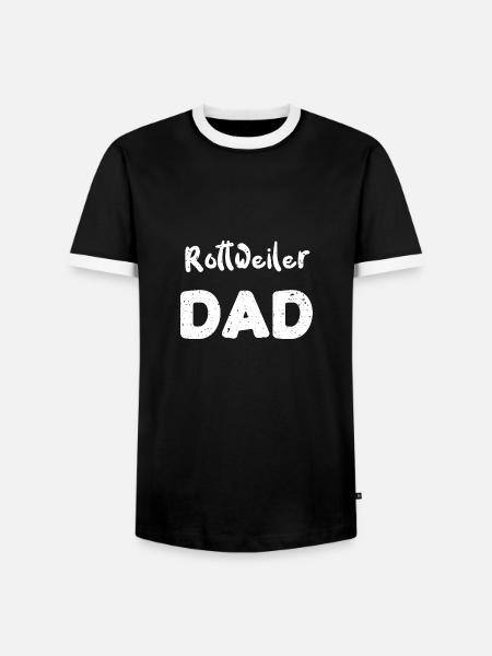 Rottweiler Dad - Dogs - Männer Kontrast-T-Shirt - Schwarz/Weiß
