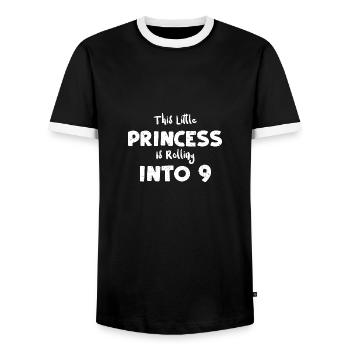 This Little Princess Is Rolling... - Männer Kontrast-T-Shirt - Schwarz/Weiß - Vorne - AI Model Female 172 light (172cm) & AI Model Male 178 light (178cm)