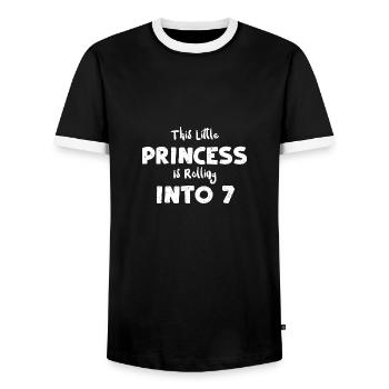This Little Princess Is Rolling... - Männer Kontrast-T-Shirt - Schwarz/Weiß - Vorne - AI Model Female 172 light (172cm) & AI Model Male 178 light (178cm)