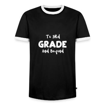 Jusqu’à la 3e année et au-delà - Science - T-shirt contrasté Homme - noir/blanc - Devant - AI Model Female 172 light (172cm) & AI Model Male 178 light (178cm)