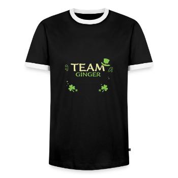 Équipe Ginger - Saint-Patrick - T-shirt contrasté Homme - noir/blanc - Devant - AI Model Female 172 light (172cm) & AI Model Male 178 light (178cm)
