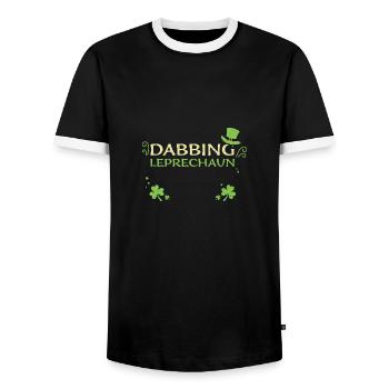 Dabbing Leprechaun - Männer Kontrast-T-Shirt - Schwarz/Weiß - Vorne - AI Model Female 172 light (172cm) & AI Model Male 178 light (178cm)