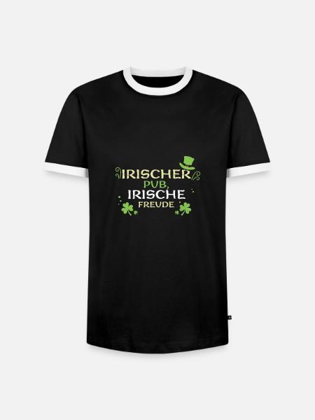 Irischer Pub, irische Freude - Männer Kontrast-T-Shirt - Schwarz/Weiß