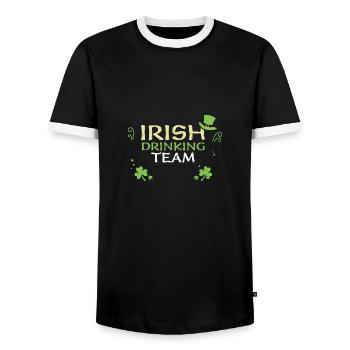 Équipe irlandaise de buveurs - T-shirt contrasté Homme - noir/blanc - Devant - AI Model Female 172 light (172cm) & AI Model Male 178 light (178cm)