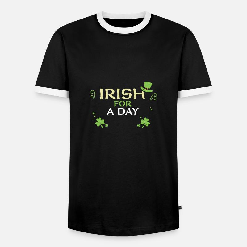 Irish For A Day - Men's Ringer Shirt - black/white