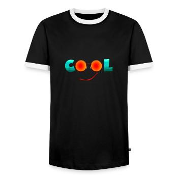 Cool - Men's Ringer Shirt - black/white - Front - AI Model Female 172 light (172cm) & AI Model Male 178 light (178cm)