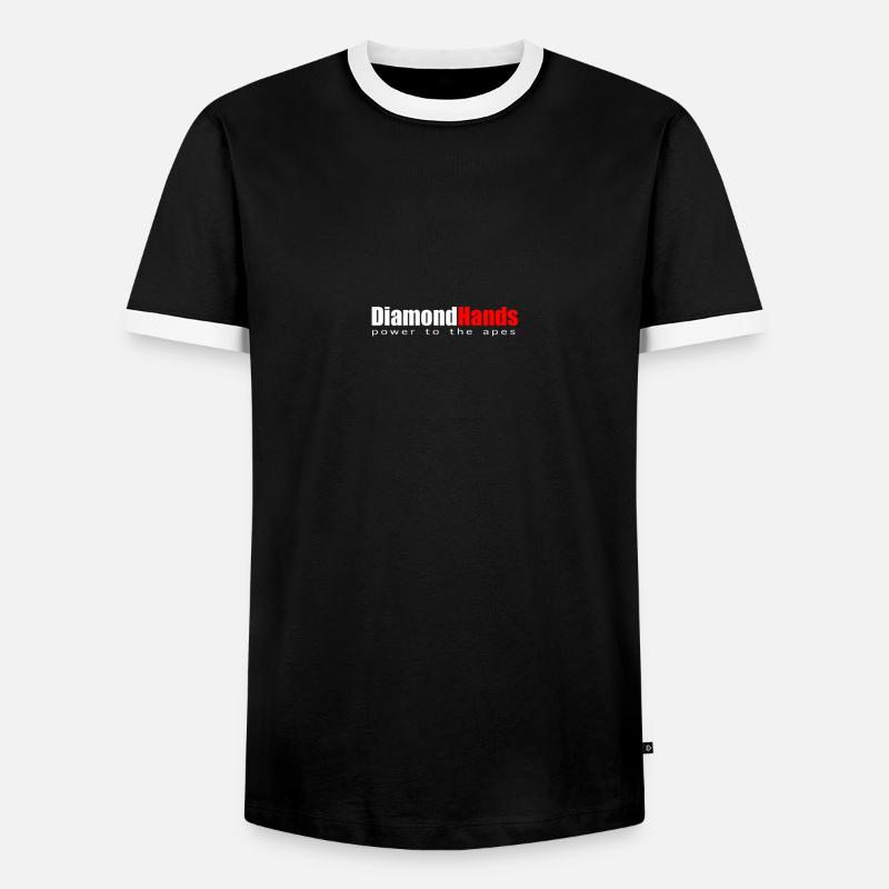 Diamond Hands White - Men's Ringer Shirt - black/white